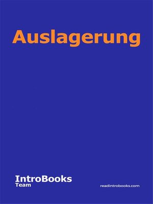 cover image of Auslagerung